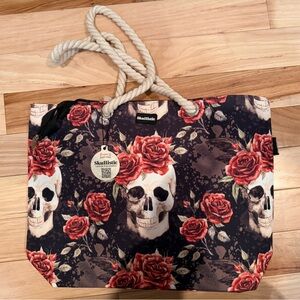 Skullistic Vintage Flower Skull Shoulder Bag | NWT